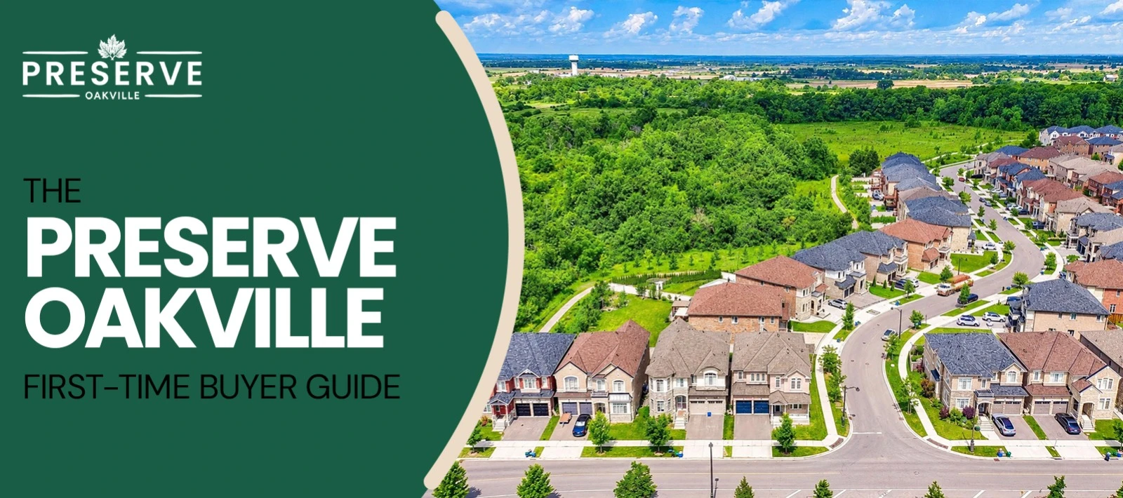 Aerial view of vibrant residential neighborhood homes for The Preserve Oakville First-Time Buyer Guide.